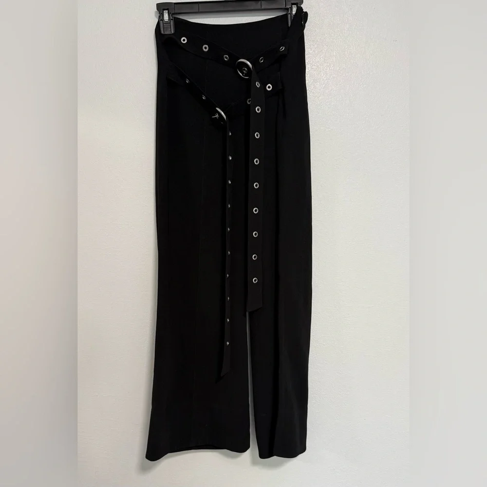 Cinq-a-Sept Jessy Pants Size 0 Black Cropped Wide Leg High waisted